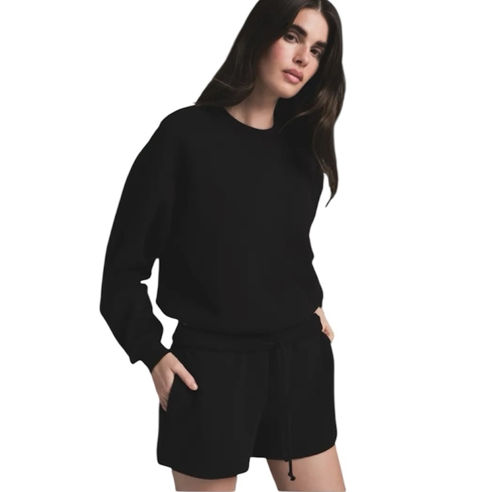 Skims Classic Cotton Fleece Blend Shorts Black Terry Fleeces Relax Shorts